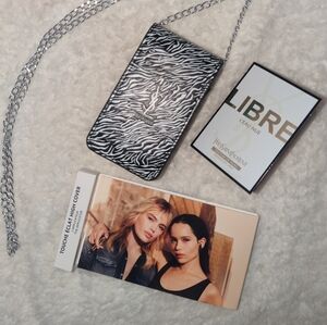 Yves Saint Laurent Black and White Zebra Clutch Foundation Libre Bundle NWT